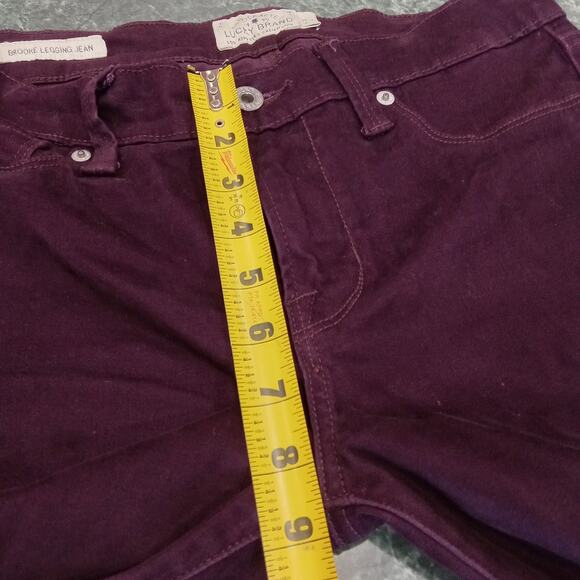 Lucky Brand Womens Purple Merlot Brooke Velvet Jegging Dynamic Stretch Size 6/28 - Picture 12 of 13